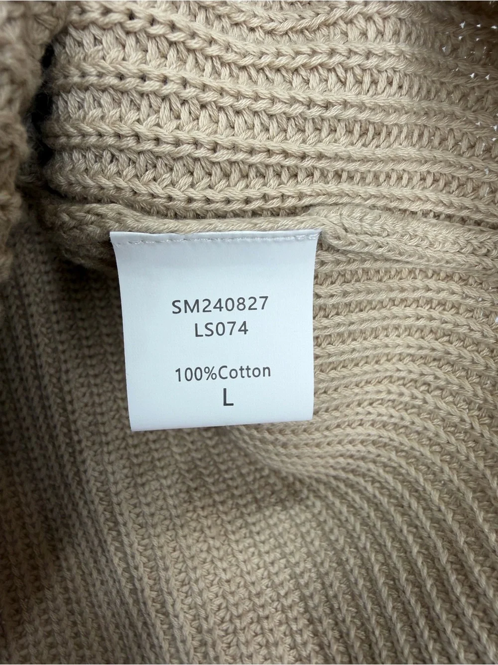 LILLUSORY 100% Cotton Sweater Top Large Beige Knit Sleeveless With Pocket - Picture 8 of 10